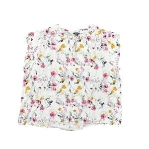 Buffalo by David Bitton White Blouse 2XL Viscose Floral Garden